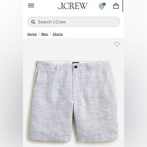 J. CREW Linen Blue & White Stripes Seersucker Preppy Shorts